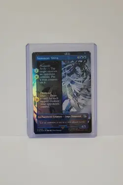 MTG Magic the Gathering FOIL Summon Shiva Borderless - Image 1
