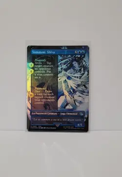 MTG Magic the Gathering FOIL Summon Shiva Borderless - Image 2
