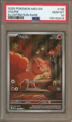 Pokemon Mega Evolution 138 Vulpix Illustration Rare PSA 10 GEM MINT - Image 1