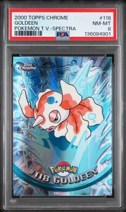 2000 TOPPS CHROME POKEMON T.V. SPECTRA #118 GOLDEEN PSA 8 - Image 1