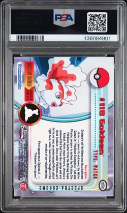 2000 TOPPS CHROME POKEMON T.V. SPECTRA #118 GOLDEEN PSA 8 - Image 2