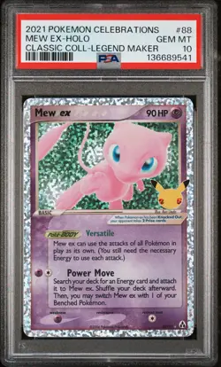 2021 POKEMON CELEBRATIONS CLASSIC COLLECTION #88 MEW EX-HOLO PSA 10 - Image 1