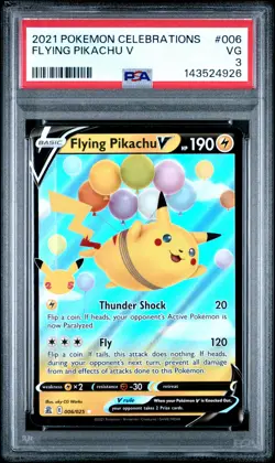 2021 POKEMON CELEBRATIONS #006 FLYING PIKACHU V PSA 3 - Image 1