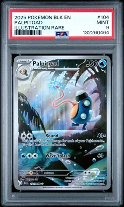 2025 POKEMON BLK EN-BLACK BOLT ILLUSTRATION RARE #104 PALPITOAD PSA 9 - Image 1