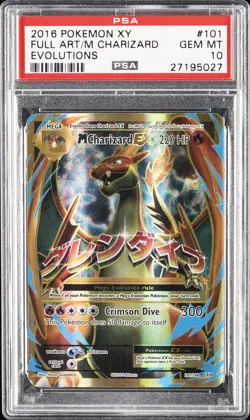 2016 POKEMON XY EVOLUTIONS #101 FULL ART/M CHARIZARD EX PSA 10 - Image 1
