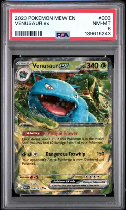 2023 POKEMON MEW EN-151 #003 VENUSAUR EX PSA 8 - Image 1