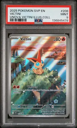 2025 POKEMON SVP UNOVA VICTINI ILLUSTRATION COLLECTION #208 VICTINI PSA 9 - Image 1