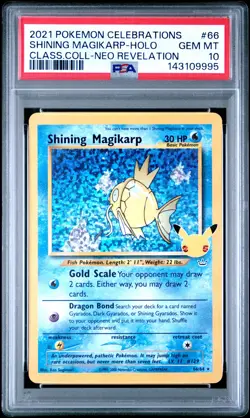 2021 POKEMON CELEBRATIONS CLASSIC COLL #66 SHINING MAGIKARP-HOLO PSA 10 - Image 1
