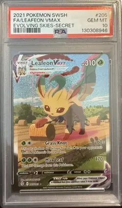Leafeon VMAX #205/203 - 2021 Pokemon SWSH Evolving Skies - GEM Mint PSA 10 - Image 1