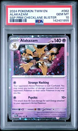 2024 POKEMON TWM EN-TWILIGHT MASQUERADE #082 ALAKAZAM PSA 10 - Image 1