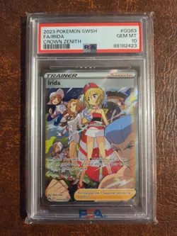 2023 POKEMON SWORD AND SHIELD CROWN ZENITH #GG63 FA/IRIDA CROWN ZENITH PSA 10 - Image 1