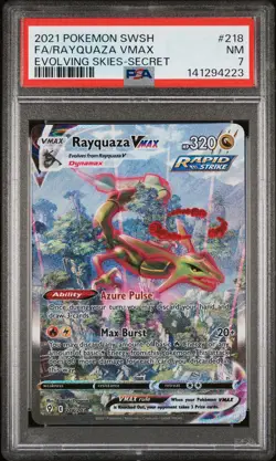 2021 POKEMON SWORD & SHIELD EVOLVING SKIES SECRET FULL ART/RAYQUAZA VMAX PSA 7 - Image 1