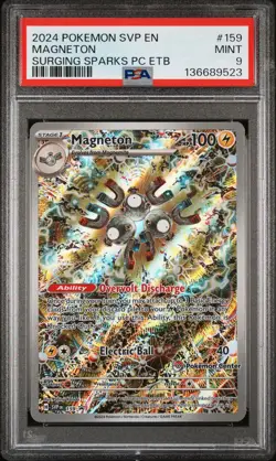2024 POKEMON SURGING SPARKS POKEMON CENTER ETB PROMO SVP #159 MAGNETON PSA 9 - Image 1