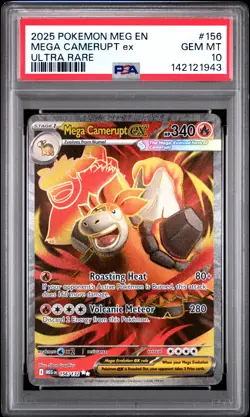 2025 POKEMON MEG EN-MEGA EVOLUTION ULTRA RARE #156 MEGA CAMERUPT EX PSA 10 - Image 1