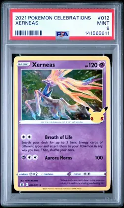 2021 POKEMON CELEBRATIONS #012 XERNEAS PSA 9 - Image 1