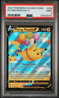 2021 POKEMON CELEBRATIONS #006 FLYING PIKACHU V PSA 9 - Image 1