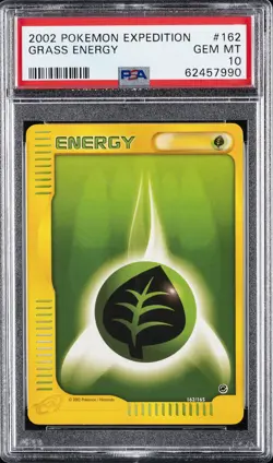 2002 POKEMON EXPEDITION #162 GRASS ENERGY PSA 10 - Image 1