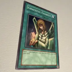 Yugioh TCG Graceful Charity Super Rare SDP-040 Holo Vintage LP - Image 1