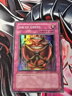 Yugioh! Jar of Greed LON-047 Super Rare Unlimited Edition - LP - Image 1