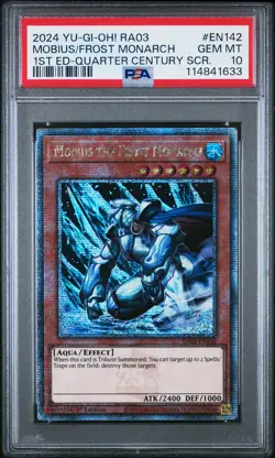 2024 YU-GI-OH! RA03-QUARTER CENTURY BONANZA MOBIUS THE FROST MONARCH PSA 10 - Image 1
