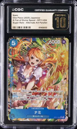 2025 ONE PIECE JPN A FIST OF DIVINE SPEED ALT ART #OP11-054 NAMI CGC 10 PRISTINE - Image 1