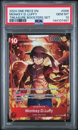 2024 ONE PIECE PROMOS TREASURE BOOSTERS SET #006 MONKEY D. LUFFY PSA 10 - Image 1
