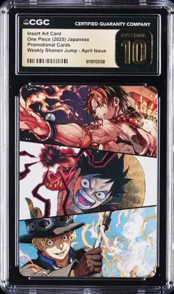 2025 ONE PIECE JAPANESE APRIL ISSUE INSERT ART CARD CGC 10 PRISTINE - Image 1