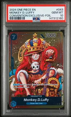 2024 ONE PIECE PROMOS CONVENTION EXCLUSIVE-FOIL #043 MONKEY D. LUFFY PSA 10 - Image 1