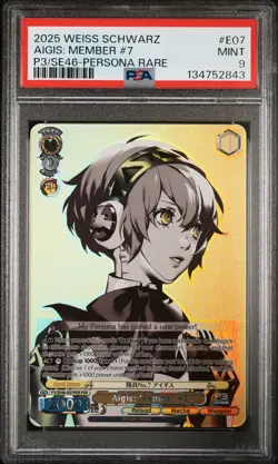 2025 Weiss Schwarz Persona 3 Reload #E07 Aigis: Member #7 PSA9 - Image 1