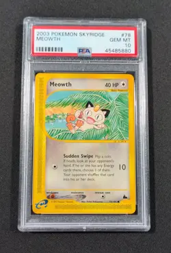 Pokemon Card Skyridge Meowth 78/144 PSA 10 GEM MINT - Image 1