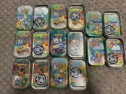 Pokemon 25th Anniversary Celebrations Mini Tin Empty w/ Collectable Cards X8 - Image 1