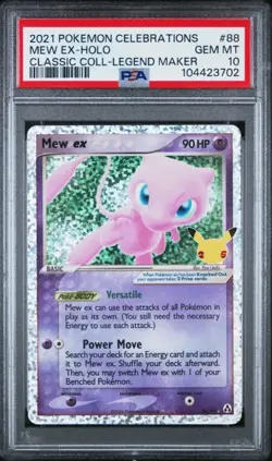 PSA 10 - Pokemon Mew EX 25th Anniversary Celebration TCG Card 88/92 - Image 1