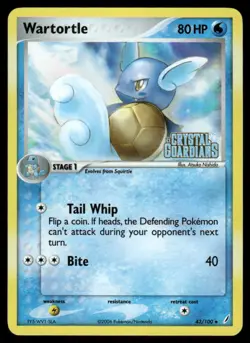 Pokemon Cards Wartortle 43/100 Crystal Guardians Stamped Uncommon LP - Image 1