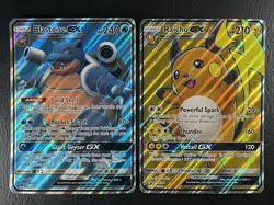 Blastoise GX SM189 & Raichu GX SM90 Pokemon TCG Holo Black Star Promo JUMBO Card - Image 2