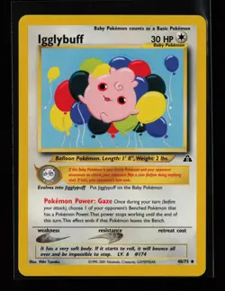 Igglybuff 40/75 Uncommon Neo Discovery Pokemon Card - Image 1