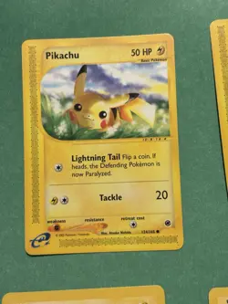 Pikachu 124/165 Expedition Base Set Common Regular Pokemon Card TCG 2002 Raichu - Image 3