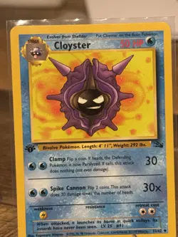 1st Edition Cloyster Fossil 32/62 Mint/ NM+ Pokemon Card WOTC 1999 Vintage - Image 2