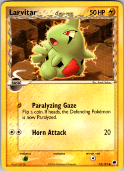 Larvitar Delta Species 52/101 2006 EX Dragon Frontiers Pokemon Card Common - Image 1