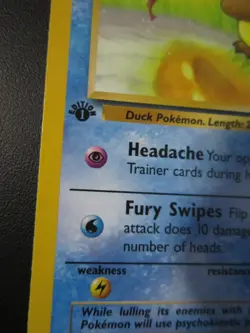 PSYDUCK POKEMON CARD 1ST EDITION 53/62 FOSSIL NON HOLO NEVER PLAYED NM- - Image 2