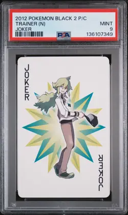 2012 POKEMON BLACK 2 PLAYING CARDS JOKER TRAINER (N) PSA 9 - Image 1