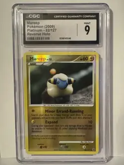 Pokemon 2009 Mareep Platinum 82/127 Reverse Holo Card CGC 9 Mint - Image 1