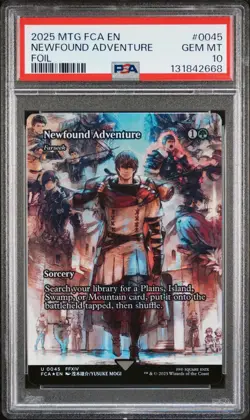 2025 MTG FINAL FANTASY THROUGH THE AGES FOIL #0045 NEWFOUND ADVENTURE PSA 10 - Image 1