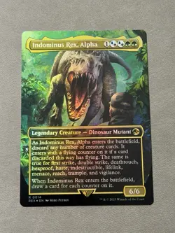 MTG Indominus Rex, Alpha (Borderless Foil) UB Jurassic World Collection NM#14 NM - Image 1