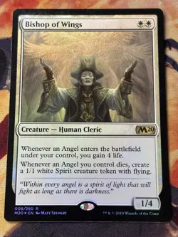 MTG - 1x Bishop of Wings - FOIL / Core Set 2020 NM - Image 1