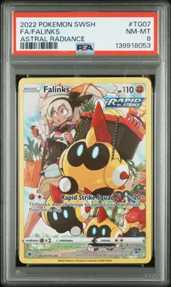 2022 POKEMON SWORD & SHIELD ASTRAL RADIANCE #TG07 FULL ART/FALINKS PSA 8 - Image 1