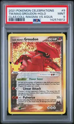 2021 POKEMON CELEBRATIONS CLASSIC COLLECTION #9 TEAM MAGMA'S GROUDON-HOLO PSA 9 - Image 1