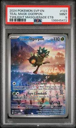 2024 POKEMON SVP EN-SV BLACK STAR PROMO #123 TEAL MASK OGERPON PSA 9 - Image 1