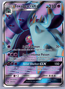 Toxapex GX (Full Art) Ultra Rare SM - Guardians Rising 136/145 LP - Pokemon TCG - Image 1
