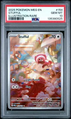 Stufful Illustration Rare Pokemon Meg En-Mega Evolution 154 NM PSA 10 - Image 1
