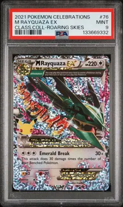 9332 M Mega Rayquaza EX 2021 Pokemon Sword Shield Celebrations Classic #76 PSA 9 - Image 1